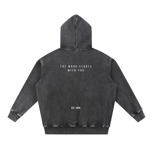 Essential Acid Wash Oversized Hoodie B-1